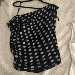 Black and White Polka Dot Women's Top